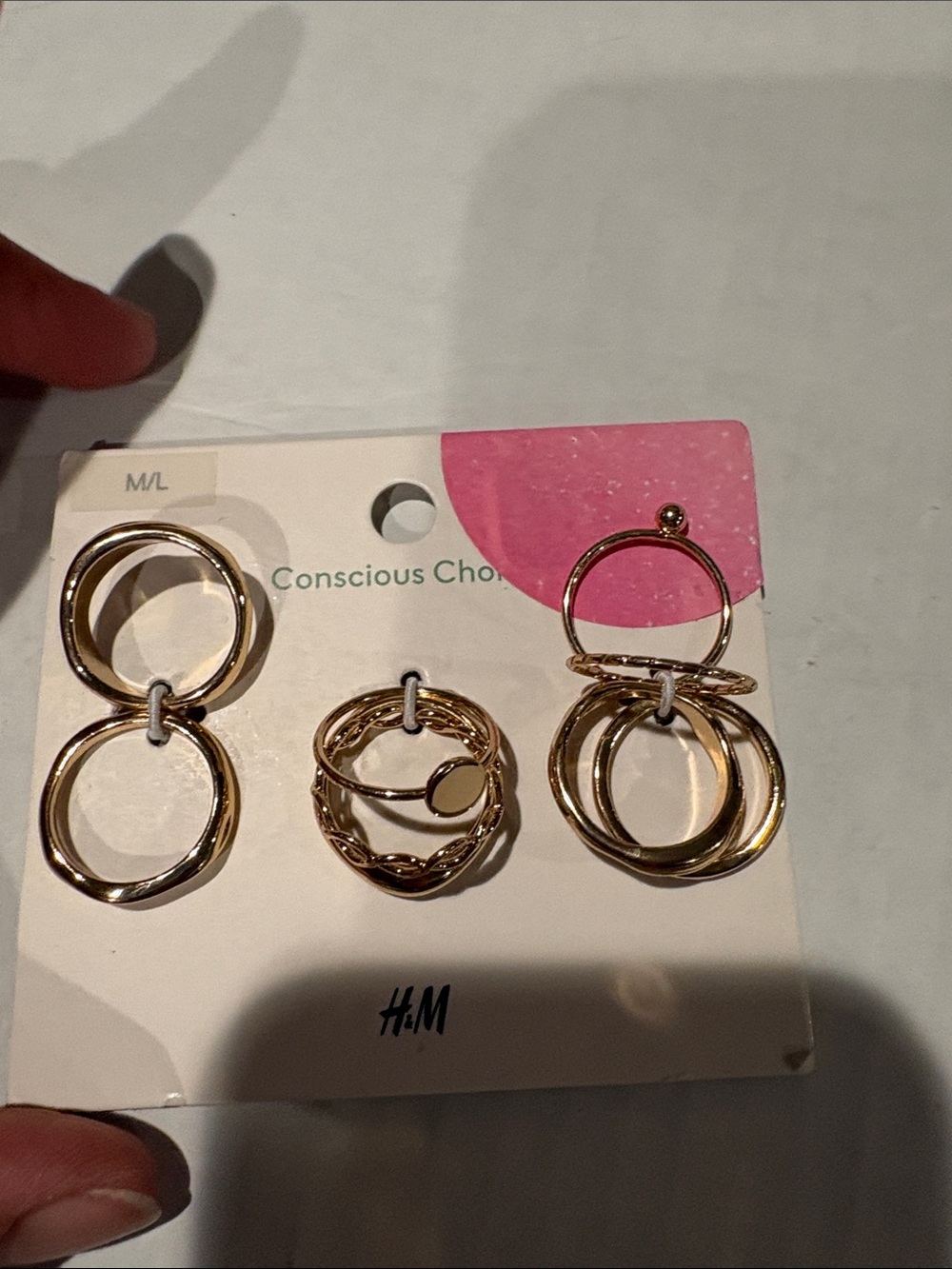 H&M Gold Tone Stackable Ring Set - 6 Pieces